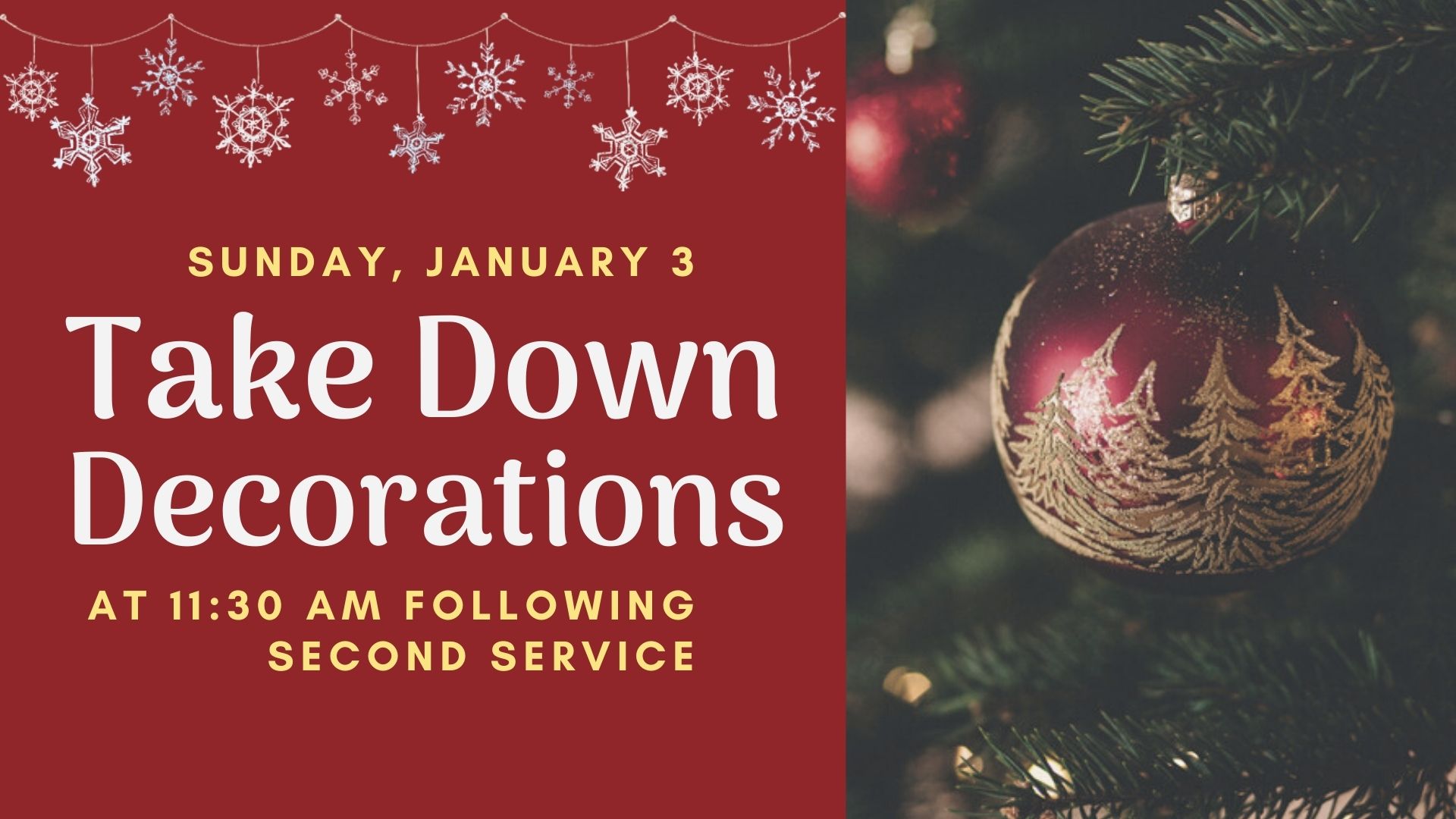 Take Down Christmas Decorations | First Wesleyan Church